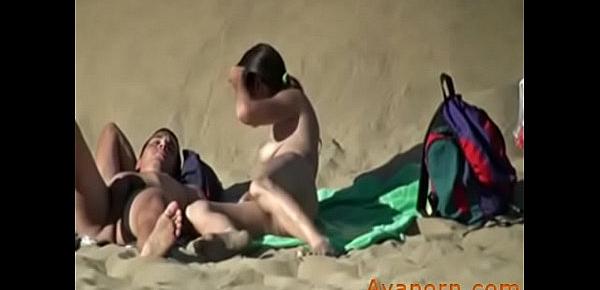  Voyeur Real Couple Nude On Secluded Beach Drilling public